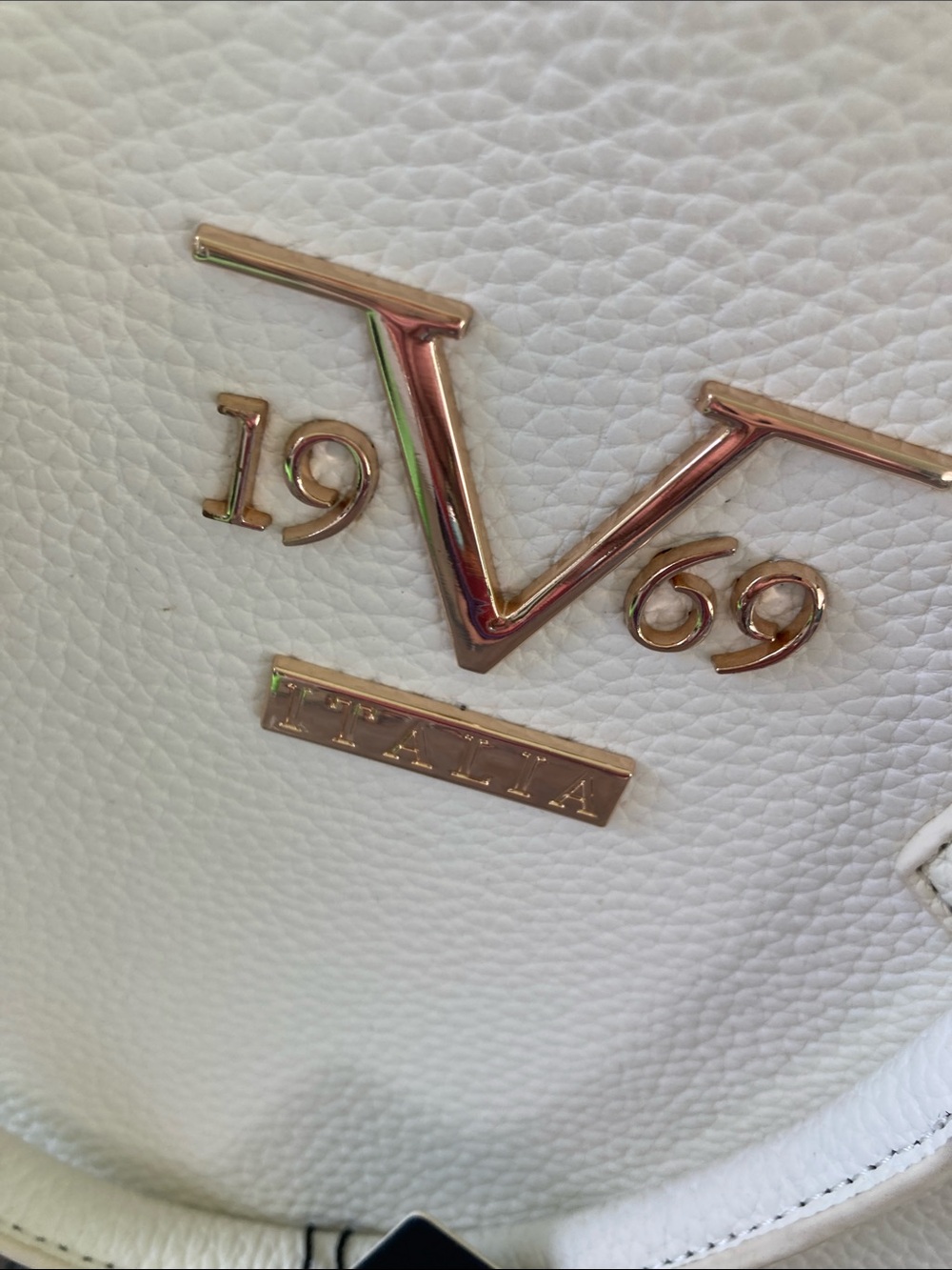 Versace V 19.69 Cream Structured Satchel with Gold Hardware - Picture 4 of 14